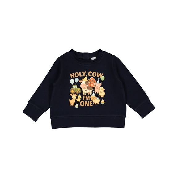 Inktastic Holy Cow I'm One Boy Farm Animal Birthday Baby Sweatshirt