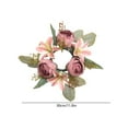 thumbnail image 4 of Cheapark Simulated Lily Candlestick Wreath Floral Centerpiece with Faux Flowers for Gift Valentines Day Table Decor Dining Room A mbiance, 4 of 6