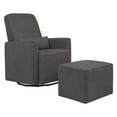 thumbnail image 2 of DaVinci Olive Upholstered Swivel Glider with Bonus Ottoman in Dark Grey, 2 of 10