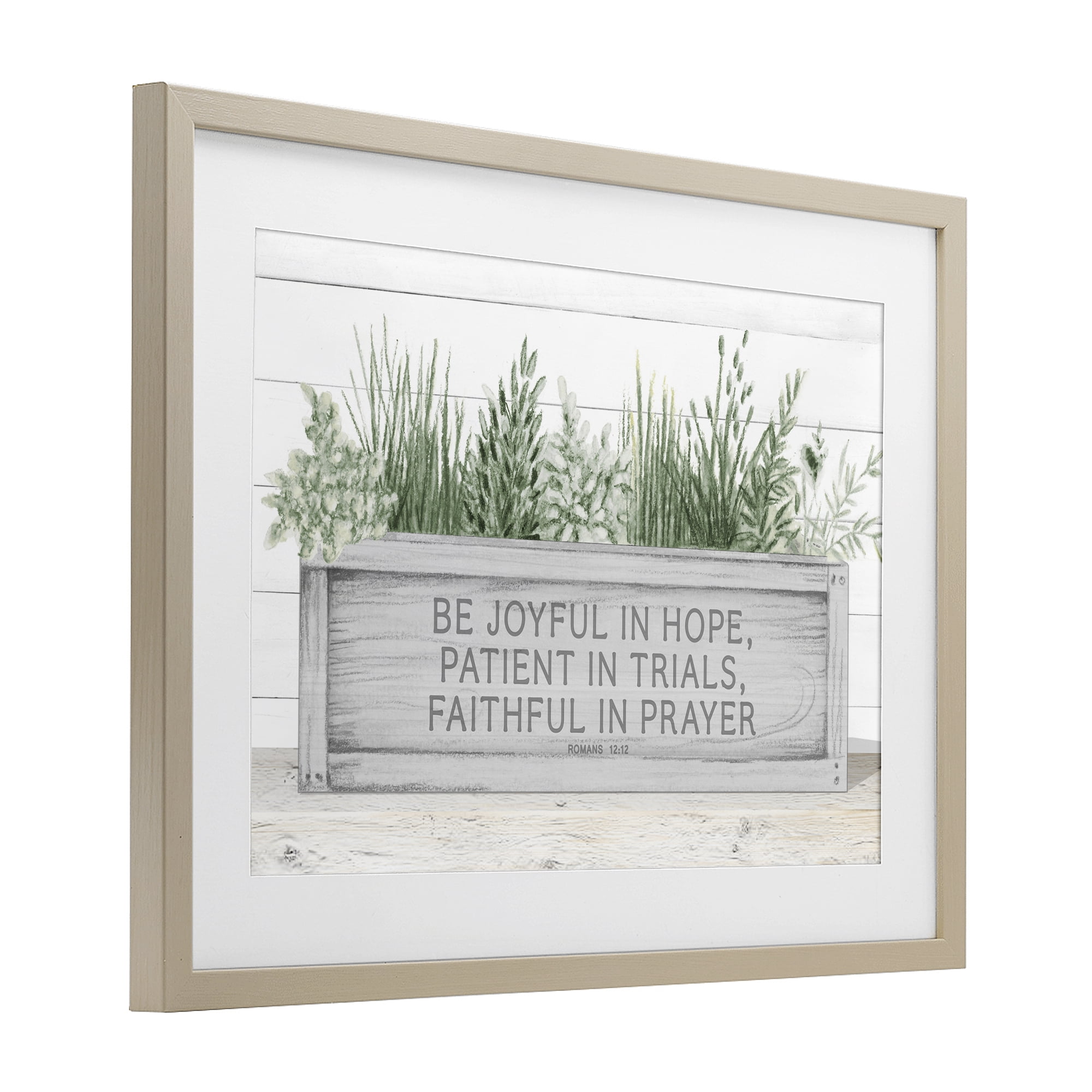 Stupell Industries Be Joyful Flower Box Birch Framed Print Under Glass, design by Janice Gaynor