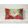 thumbnail image 2 of Pomeranian #2 Poinsettas Canvas Fabric Decorative Pillow, 2 of 3