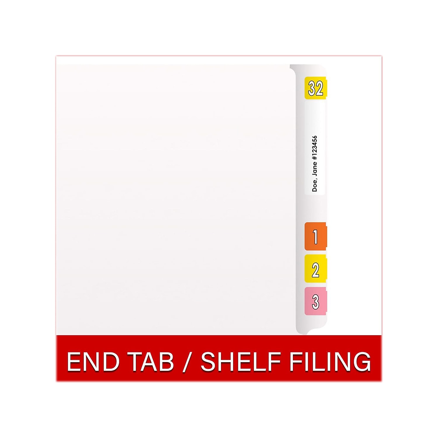 Medical Arts Press Heavy-Duty End Tab File Folder Straight Cut Letter-Size White 40/Box