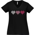 thumbnail image 3 of Inktastic Cross Stitch Hearts Women's Plus Size V-Neck T-Shirt, 3 of 5