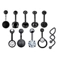 thumbnail image 2 of segolike 10Pcs Belly Button Rings Piercing Body Jewelry Cool Navel Barbell for Gift, 2 of 7