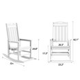 thumbnail image 2 of Greforg Outdoor Oversized Patio Rocking Chair Set of 4, HDPE Weather Resistant Porch, Garden Lawn Rocker,White, 2 of 7