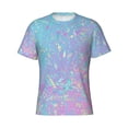 thumbnail image 4 of Vsdgher Fantasy Gradient Print Men's Dry Fit Mesh Athletic Shirts Moisture Wicking Tennis T-Shirt Tops, 4 of 9