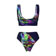 thumbnail image 5 of Daiia Howling Wolf Women's Bikini Set Two Piece Swimsuit High Waisted Bikini Adjustable Straps Bikini Perfect for Beach, Pool, and Summer Vacation-XX-Large, 5 of 9