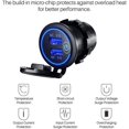 thumbnail image 2 of Motorcycle USB Car Charger, 12/24V Waterproof Dual USB/QC3.0 Socket Adapter, Charger with Switch, Suitable for Boat, Trailer, Car, Bus, 2 of 5