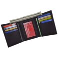 thumbnail image 3 of Mens Genuine Leather Trifold Wallet 8 Credit Card Slots ID Window 1155 (C) Black, 3 of 10