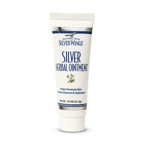 Natural Path Silver Wings 250ppm Silver Herbal Ointment - Nourishing and Moisturizing Skin Care 0.75oz