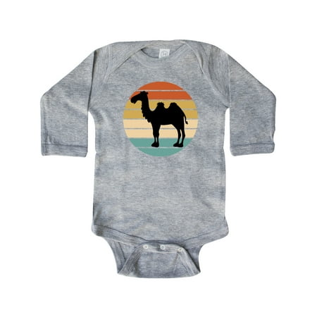 

Inktastic Camel Silhouette Retro Sunset Gift Baby Boy or Baby Girl Long Sleeve Bodysuit