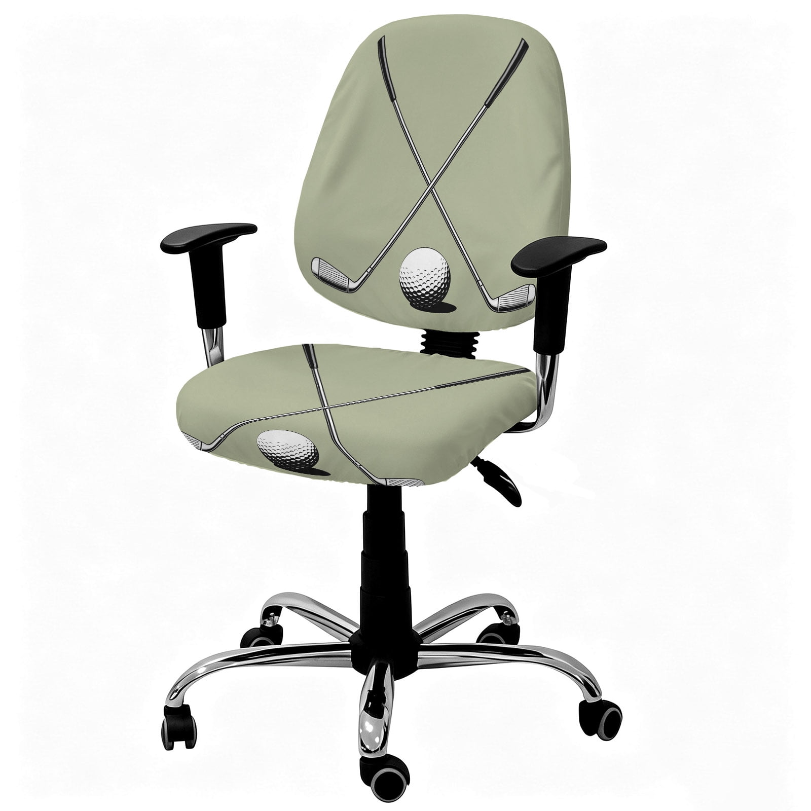 Office Chair Cover Golf Ball Club Desk Chair Cover Protective Stretchable Universal Computer Chair Covers Game Sports Sage Green Decorative Stretch Rotating Gaming Chair Slipcovers