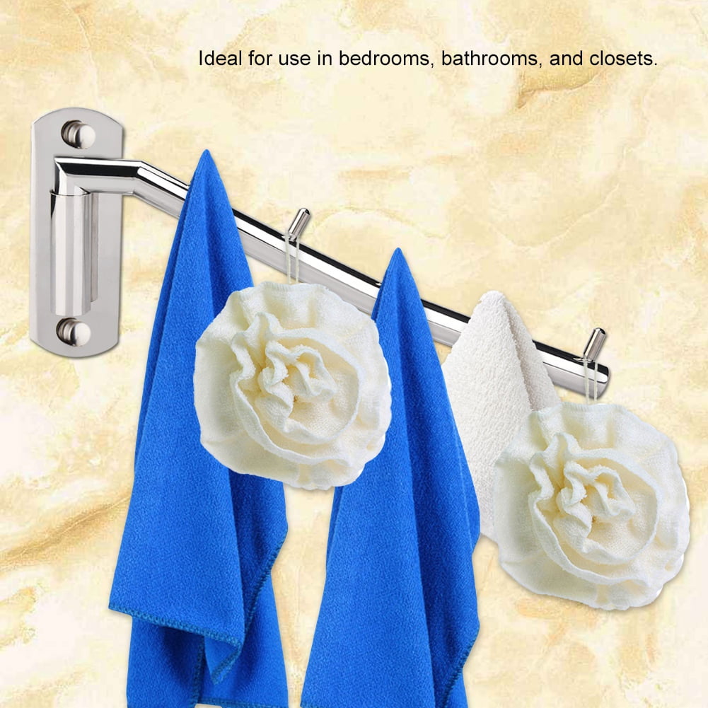 With Swivel Arm Wall Mounted Clothes Hanger Drying Rack 180 Swivel Bar Durable Bathrooms And Closets Use For Bedrooms Walmart