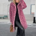 thumbnail image 3 of Women's Faux Fur Leopard Coat Winter Fall Lapel Collar FuzzyFur--Open Front Fleece Fur Jackets, 3 of 9
