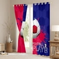 thumbnail image 3 of Soccer Curtains 42"x90" Set of 2 Panels Ball Games Window Curtains & Drapes Cartoon Football Blackout Curtains Pink Purple Graffiti Darkening Curtains Modern Geometry Hexagon Window Treatments, 3 of 5