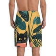 thumbnail image 4 of Lsque Cat Hiding In Potted Plants Mens Sleep Pajama Shorts,Short Pajama Pants, Cotton Ultra-Soft Knit-Large, 4 of 9