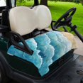 thumbnail image 2 of Golf Cart Seat Covers for 2 Seater, Aqua Coastal Soft Microfiber Cart Seat Towel Blanket, Nautical Summer Beach Ocean Beige Absorbent Breathable Non Slip Bench Seats Protector for Golf Course 51"x31", 2 of 9