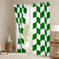 thumbnail image 2 of jejeloiu Geometric Rhombus Curtains Pack of 2 (42x84 Each),Modern Minimalist Geometric Curtains Blackout,Green Checkerboard Grid Bedroom Curtains For Teens,Ultra Soft Home Decor, 2 of 5