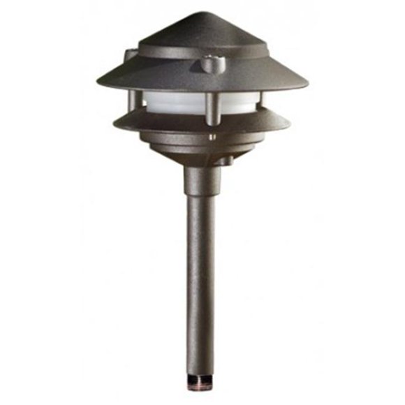 Cast Aluminum Two Tier Pagoda Light, Bronze