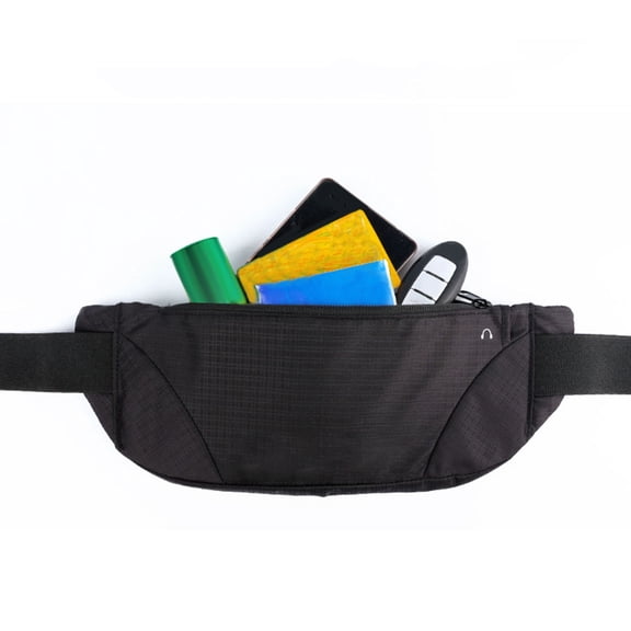 LOLIPPYY Black Running Waist Bag for Outdoor Activities, Lightweight Phone Wallet Keys Pouch with Wear-Resistant Material
