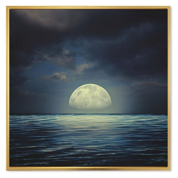 Designart Super Moon Over The Sea II FLOAT FRAME WALL ART