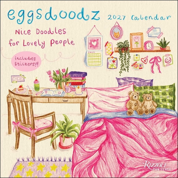 Eggsdoodz 2027 Wall Calendar (Includes Stickers): Nice Doodles for Lovely People, (Paperback)