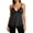 Black, variant on Women’s Striped Lace Trim Camisole, Punk Spaghetti Strap Tank Top, Casual Summer Contrast Trim V-Neck Cami Hot Pink M