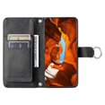 thumbnail image 2 of Crossbody Leather Case with Ring Buckle and Wallet Stand for Compatible with iPhone 14 13 in Black Rhombus Design Mobile Cover, 2 of 5
