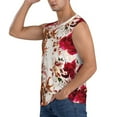 thumbnail image 3 of Lsque Lilies Flowers Print Men's Cotton Blend Sleeveless Muscle Shirts (S-3XL)- Moisture Wicking, Odor Protection, UPF 30+,Medium, 3 of 8