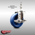 thumbnail image 2 of 4 Inch 316SS Solid Polyurethane Swivel ½ Inch Threaded Stem Caster with Brake, 2 of 2