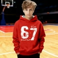 thumbnail image 4 of 67 Six Seven Letter Hoodies Sweatshirts For Kids Hoodies Sweatshirts Casual Boys Graphic Hooded Sweatshirt Long Sleeve Pullover With Print Athletic Top For Kids Youth Red 100(3-4 Years), 4 of 7