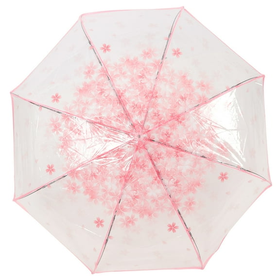 GETAJGHSD Portable Transparent Cherry Blossom Umbrella with Comfortable Handle for Rain and Sun Outdoor Use