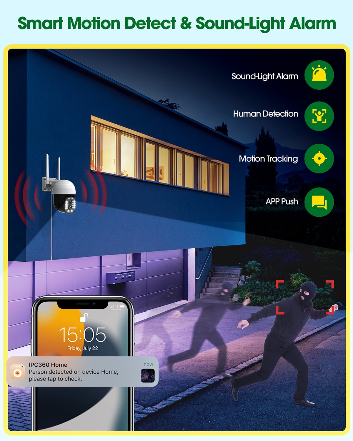 Toguard 4MP Wired Security Camera Dual Lens Zoom Surveillance