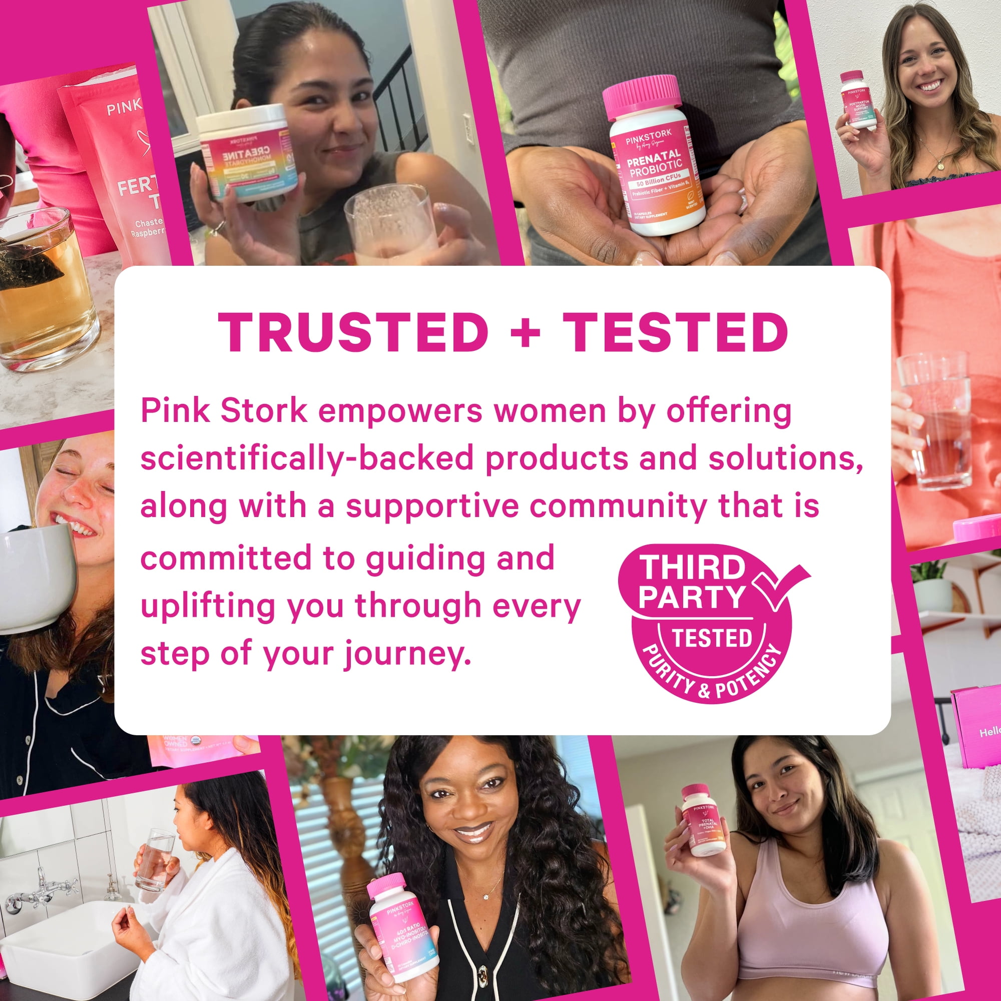 Pink Stork Postpartum Hair Loss Gummies, Biotin Hair Skin + Nails Vitamins, 60 Count