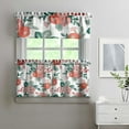 thumbnail image 2 of Floral Cottage Curtains 24 Inch - 3 Panel Vintage Farmhouse Set with Bohemian Botanicals, Rod Pocket for Country Kitchen Decor, 2 of 6