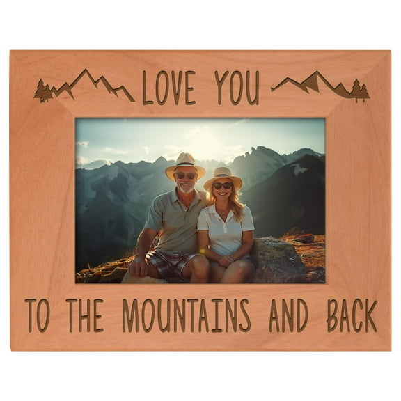 ThisWear Mountain Frame Love You to The Mountains Back Wood Engraved 4x6 Landscape Picture Frame