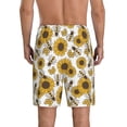 thumbnail image 3 of Naloa Sunflowers and Bees Men's Short Pajama Pants, Lounge Comfort Shorts with Elasticized Waistband and Side Pockets - 3X-Large, 3 of 9