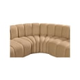 thumbnail image 4 of Meridian Furniture Arc Camel Velvet Modular Sectional, 4 of 14