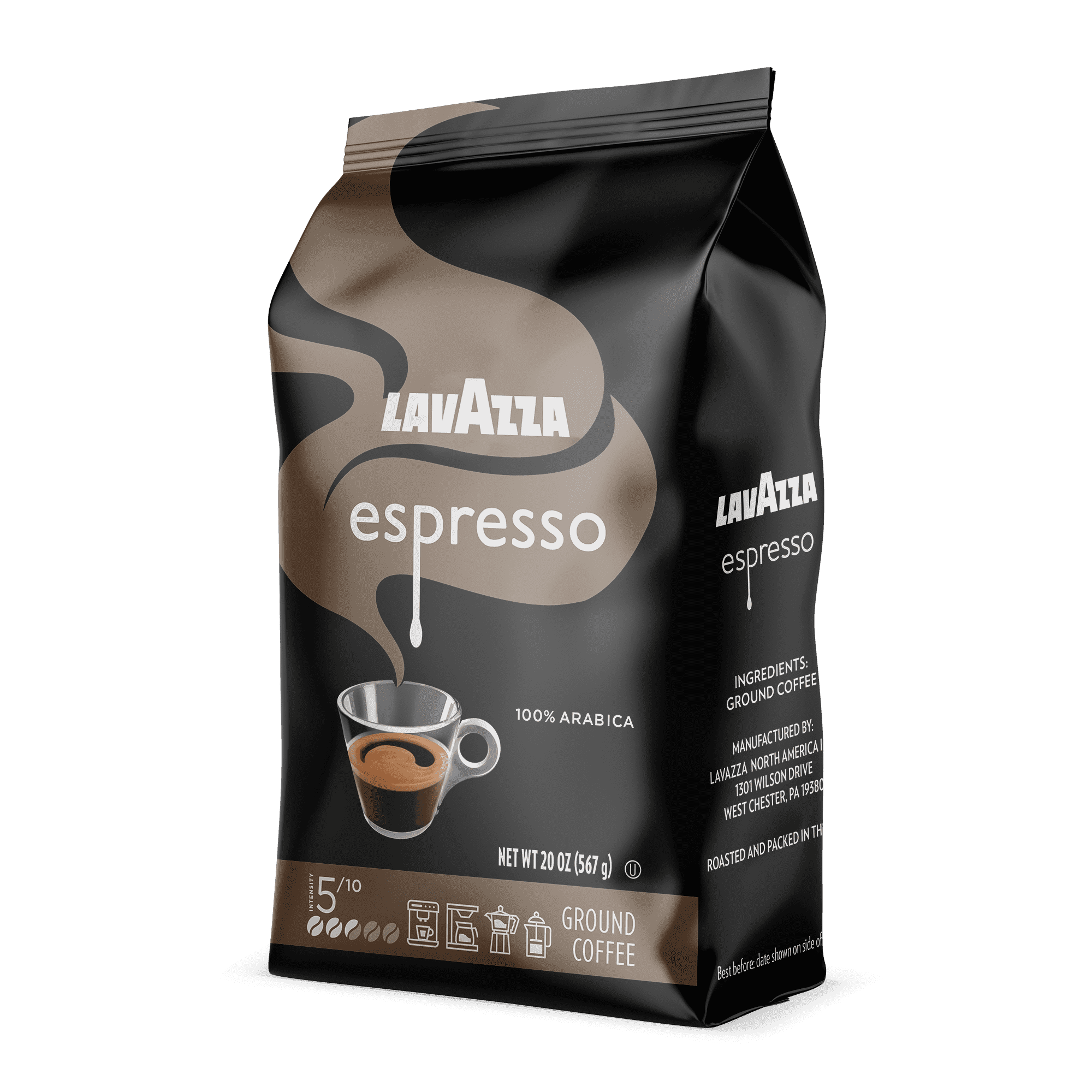 Lavazza Espresso Ground Coffee, Medium Roast, 100% Arabica, 20 oz Bag (pack of 6)