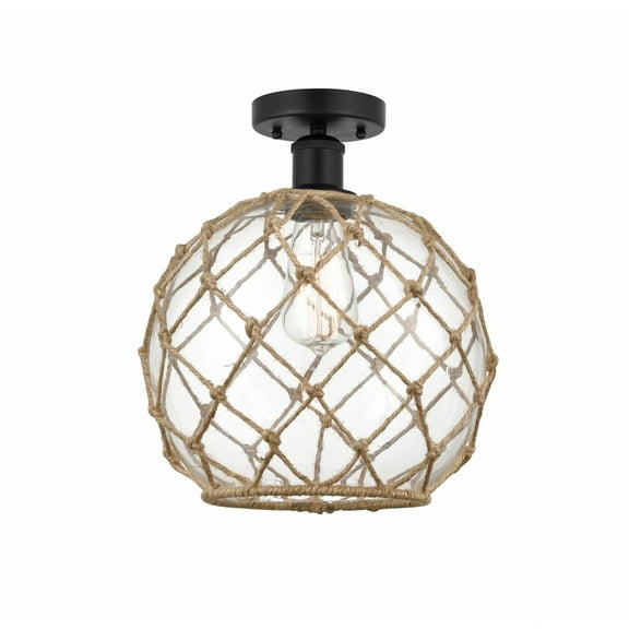 Innovations Lighting - Farmhouse Rope - 1 Light Semi-Flush Mount In Industrial