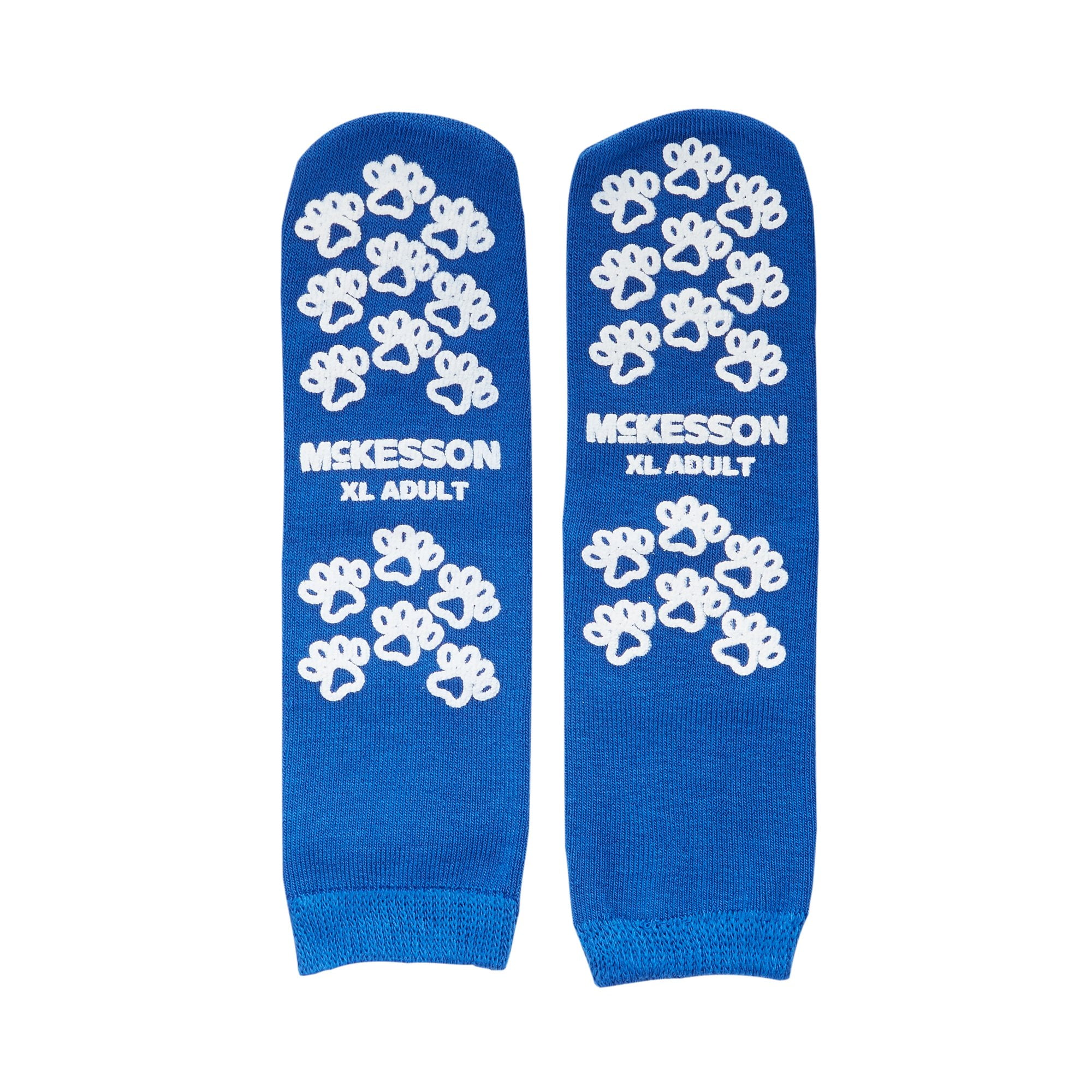 McKesson Slipper Socks, NonSlip Grip Hospital Socks Blue, Size XL