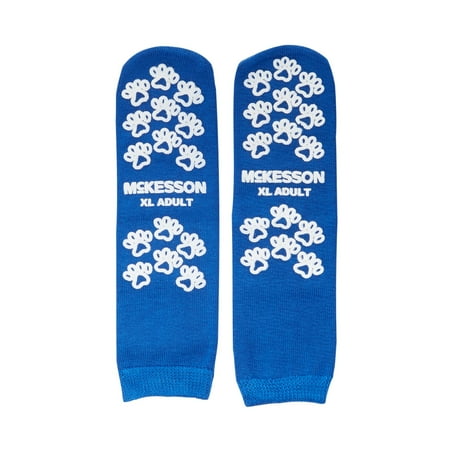 

McKesson Slipper Socks Non-Slip Grip Hospital Socks - Blue Size XL 48 Pairs