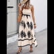 thumbnail image 5 of Vestido Bohemio con Cuello Cuadrado para Mujer, Informal, para y Verano, para Vacaciones en la Playa 2025 y Negro XL, 5 of 9