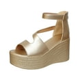 thumbnail image 5 of Mepaouo Women's Platform Sandals Ankle Strap Wedges Open Toe Shoes Crisscross Strappy Sandal with Zip, 5 of 6