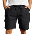thumbnail image 3 of Men's Casual Sports Shorts with Elastic Waistband Zipper Pocket Joggers Sweatpants, Straight Leg Lightweight Quick Dry Breathable, for Gym Workout Running Daily Wear | AKLJWH,Black 4XL, 3 of 9