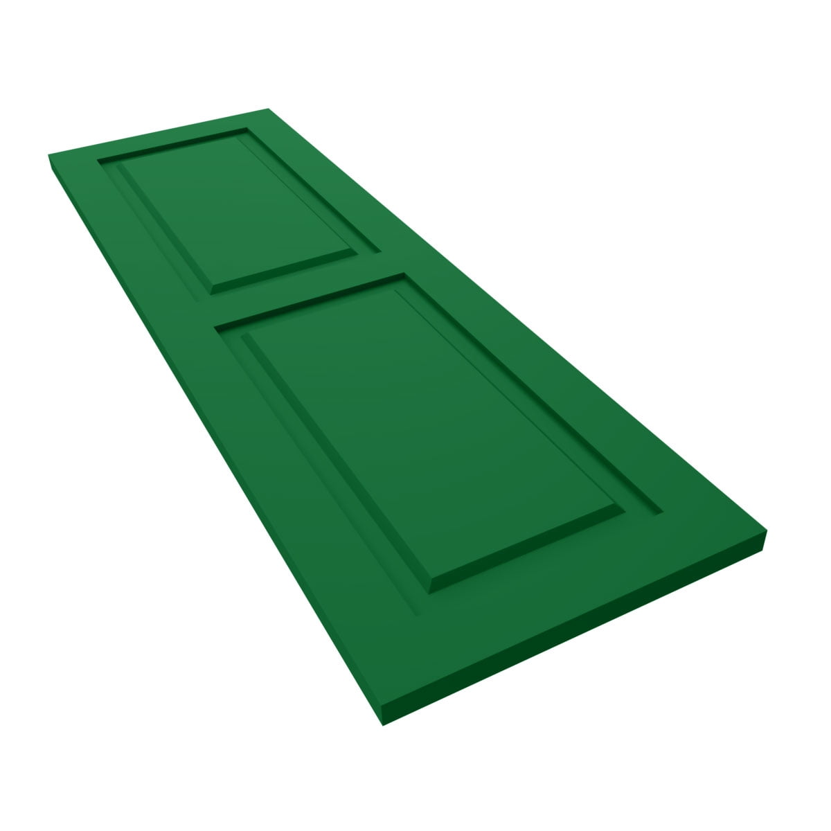 Ekena Millwork 15"W x 48"H True Fit PVC Two Equal Raised Panel Shutters, Viridian Green (Per Pair - Hardware Not Included)
