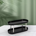 thumbnail image 1 of Organizador de maquillaje de 2 capas Perfecl Estante de baño Negro, 1 of 8