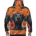 thumbnail image 7 of Haiem Sunflower Black Dog Patterned Men's Hoodie with Kangaroo Pocket - Ideal Pullover Sweatshirt for Daily Wear, Travel, and Home-Small, 7 of 7