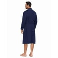 thumbnail image 4 of MAYFISH Men's Pure Cotton Robe, Lightweight and Soft, Long Summer Sleepwear 100% Cotton Robe with Pockets (Navy Blue, M), 4 of 5