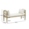 thumbnail image 6 of Christopher Knight Home Upholstered Bench with Turned Legs and Side Pillows, Farmhouse Accent Seating, Beige, 6 of 8
